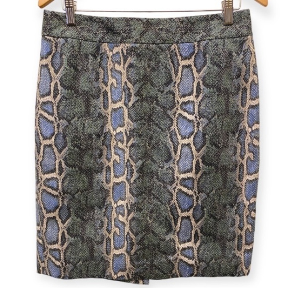 Ann Taylor Loft Snakeskin Python Print Skirt Blue… - image 3